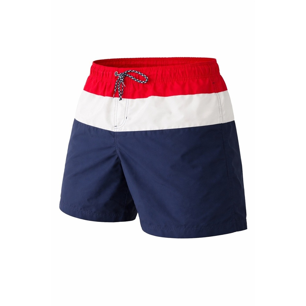 OP Ocean Pacific Swim Trunks Mens Large 36-38 Red‎ White Blue Color Block Lined